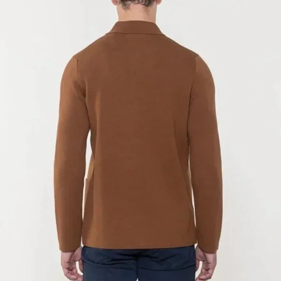 American Heritage Orange Birdseye Sweater Cardigan